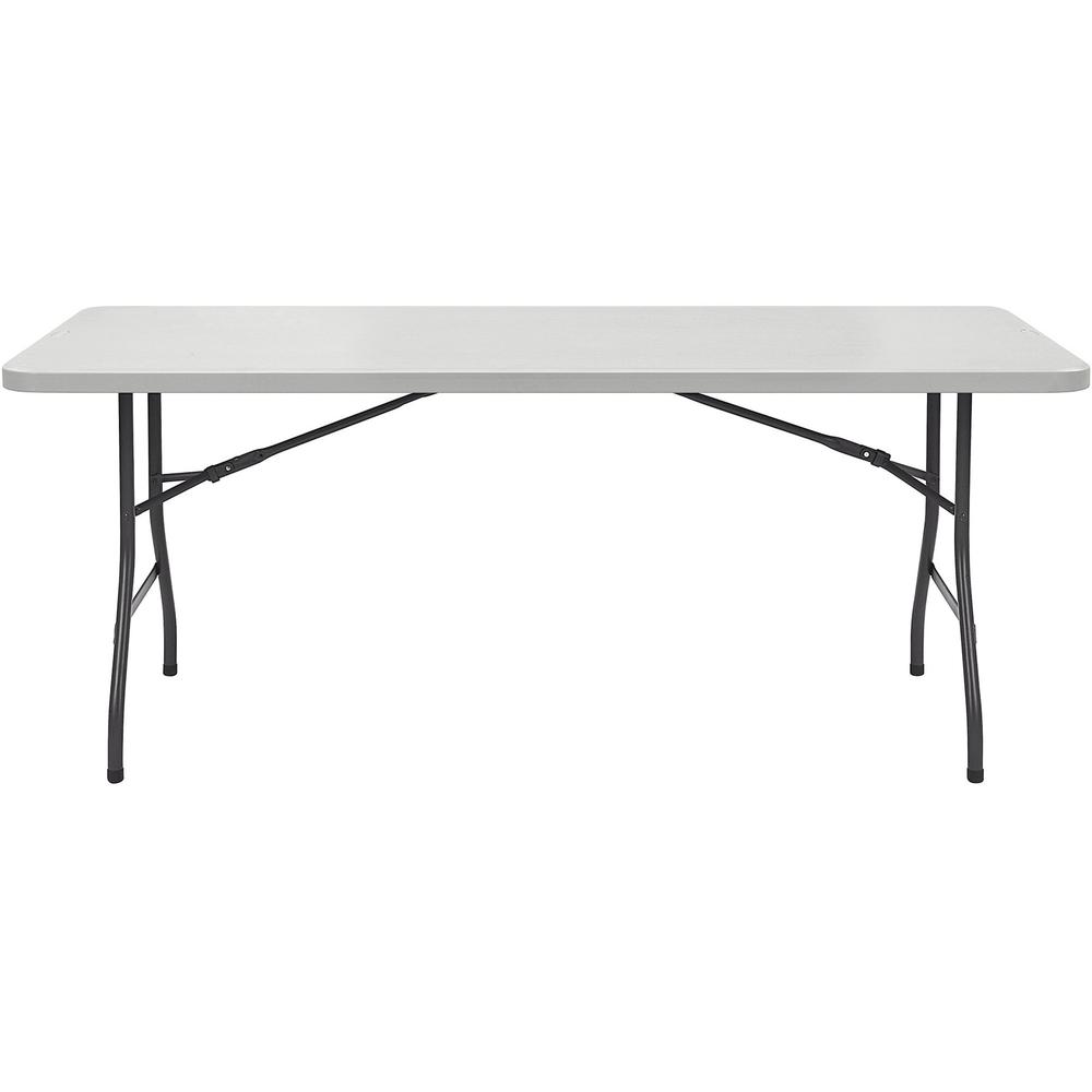 Lorell Ultra-Lite Banquet Table - Light Gray Rectangle Top - Dark Gray Base - 600 lb Capacity - 72" Table Top Width x 30" Table Top Depth x 2" Table Top Thickness - 29" Height - Indoor, Outdoor, Banqu. Picture 4