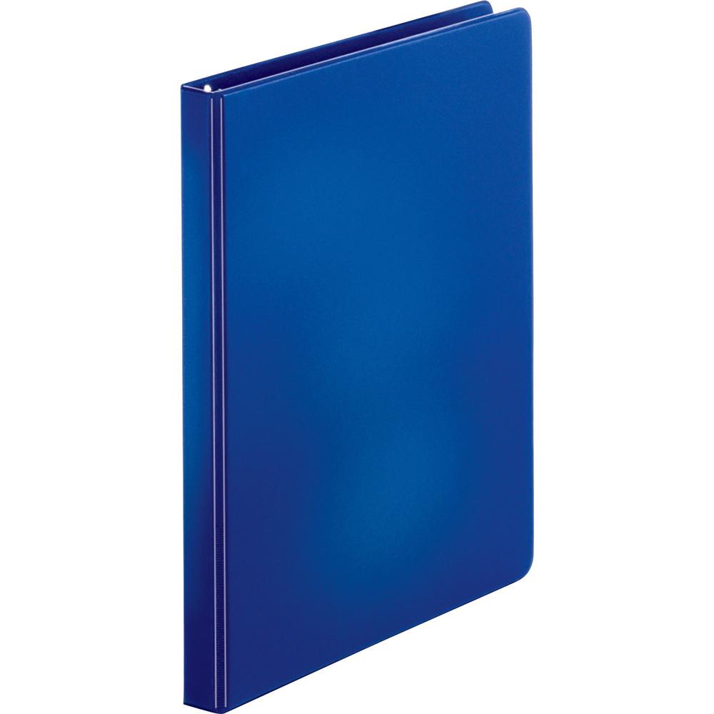 Business Source Basic Round Ring Binders - 1/2" Binder Capacity - Letter - 8 1/2" x 11" Sheet Size - 125 Sheet Capacity - 3 Ring - Fastener: Round Ring - Pocket: Internal - Chipboard, Polypropylene - . Picture 3