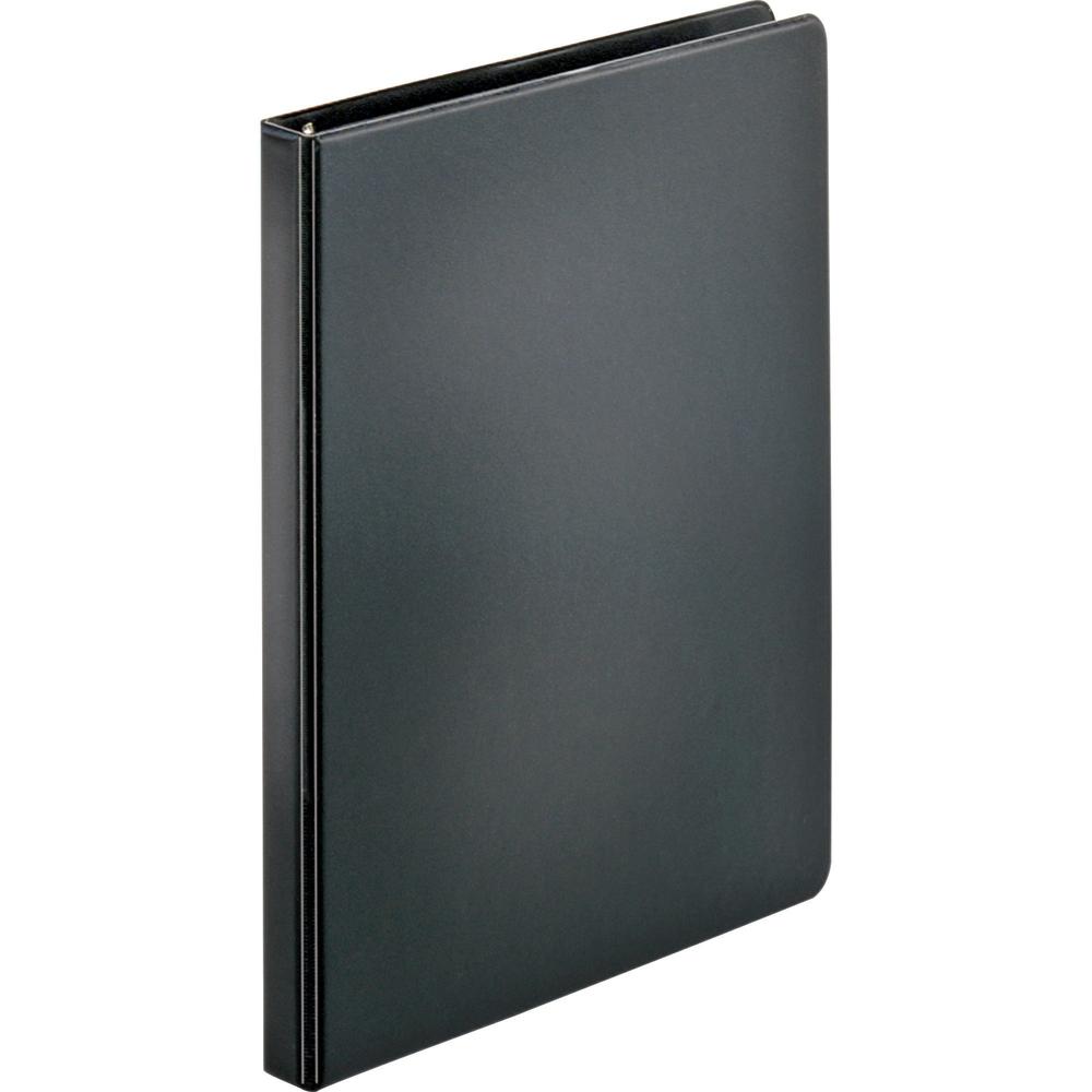 Business Source Basic Round Ring Binders - 1/2" Binder Capacity - Letter - 8 1/2" x 11" Sheet Size - 125 Sheet Capacity - 3 Ring - Fastener: Round Ring - Pocket: Internal - Chipboard, Polypropylene - . Picture 3