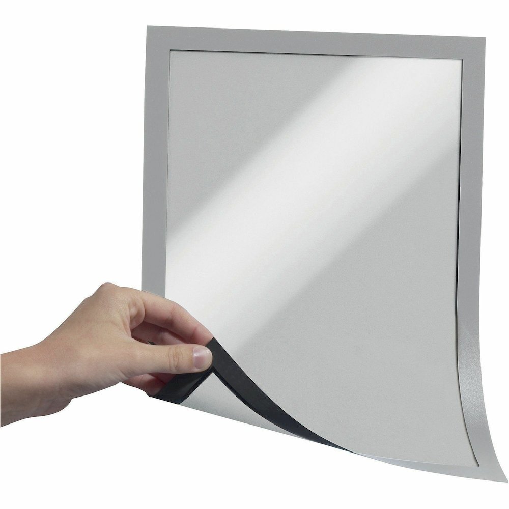 DURABLE DURAFRAME Document Frame - Holds 8.50" x 11" Insert - Rectangle - Surface - Horizontal, Vertical - Sturdy, Self-adhesive, Magnetic - Silver - 2 / Pack. Picture 5