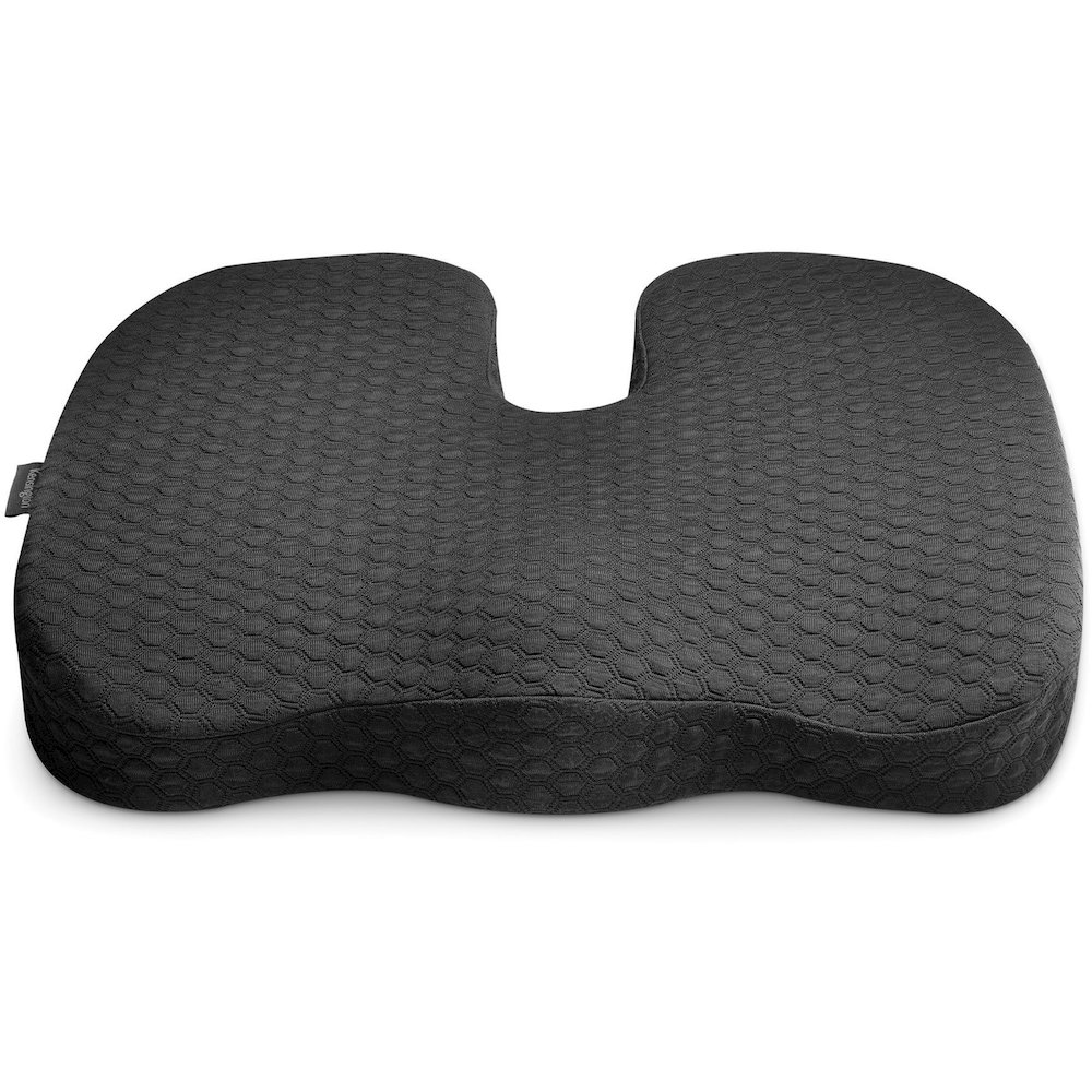 Kensington Premium Cool-Gel Seat Cushion - 14" x 18" - Gel - Fabric - Foam - Comfortable, Durable, Anti-slip, Ergonomic Design, Machine Washable, Carrying Strap - Black - 1 Each. Picture 5