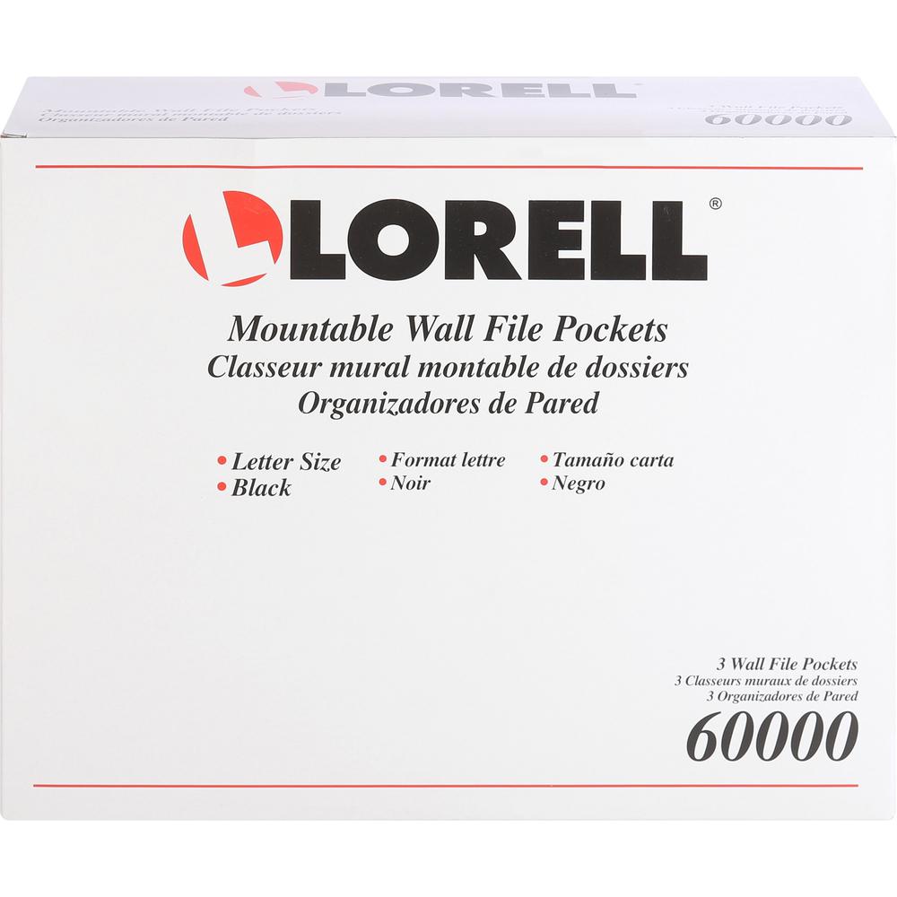 Lorell Wall File Pockets - 14.75" Height x 13.13" Width x 4.25" Depth - Black - 3 / Pack. Picture 7