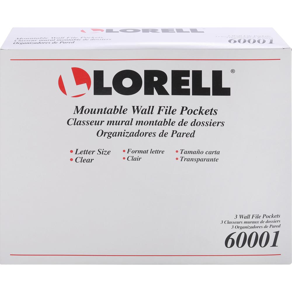 Lorell Wall File Pockets - 14.75" Height x 13.13" Width x 4.25" Depth - Clear - 3 / Pack. Picture 6