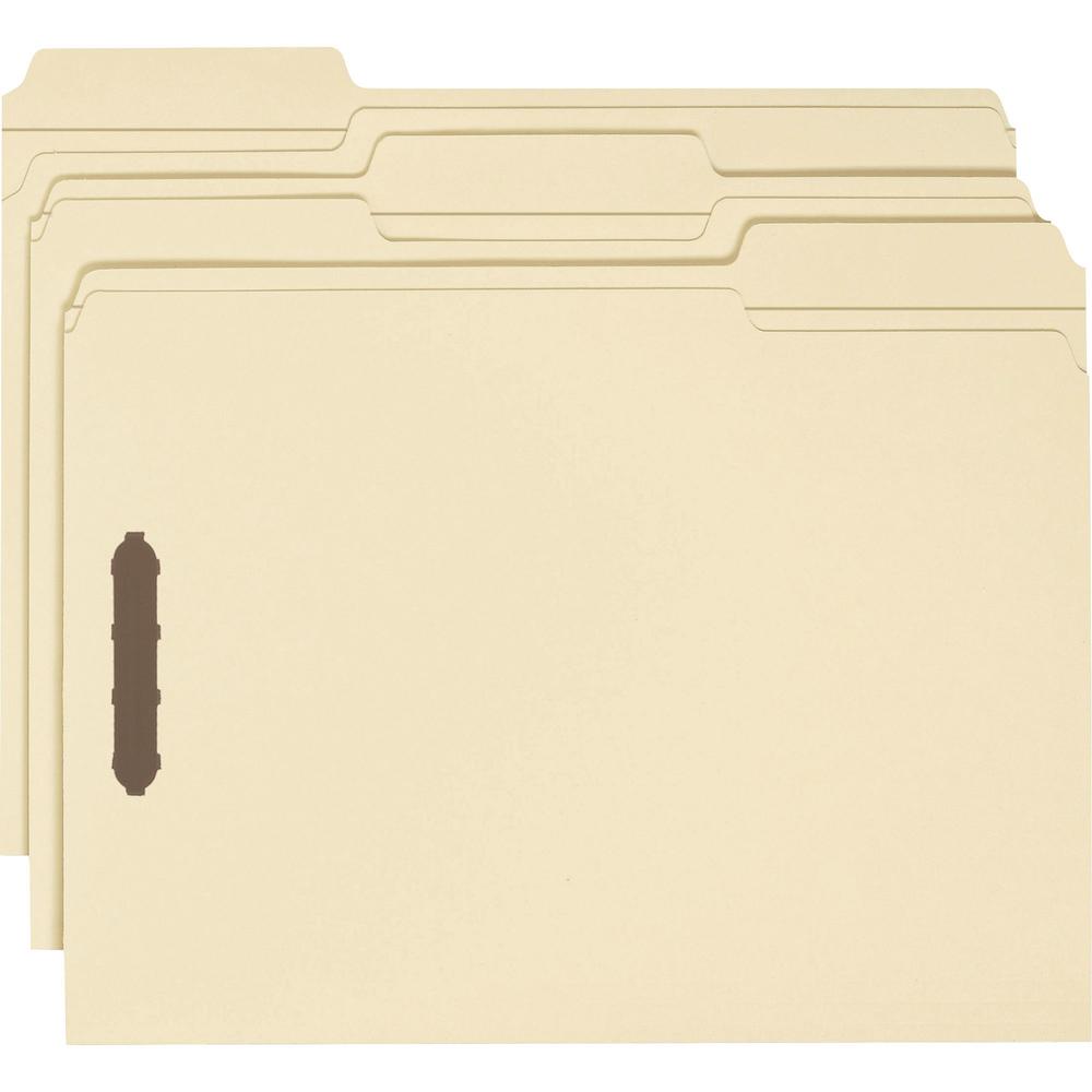 Business Source 1/3 Tab Cut Letter Recycled Fastener Folder - 8 1/2" x 11" - 2 Fastener - 10% Recycled - 50 / Box. Picture 5