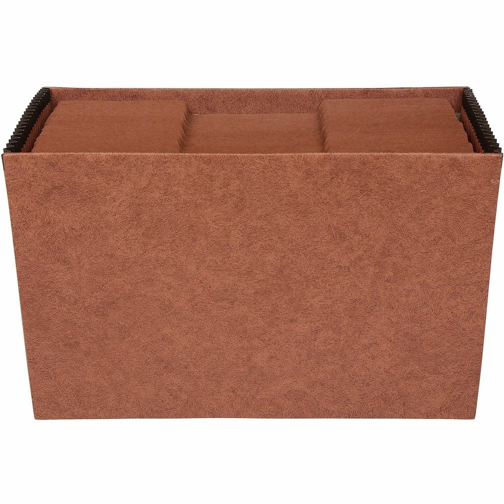 Business Source Legal Recycled Expanding File - 8 1/2" x 14" - 21 Pocket - Brown - 30% Recycled - 1 Each. Picture 3
