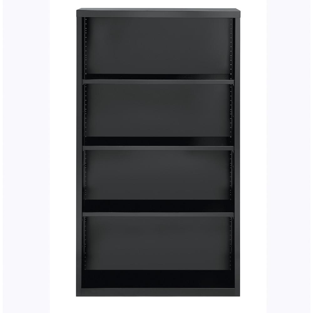 Lorell Fortress Series Bookcase - 60" Height x 34.5" Width x 13" Depth - 4 Shelve(s) - Material: Steel - Finish: Charcoal, Powder Coated - Adjustable Shelf, Welded, Durable - 1 Each. Picture 2