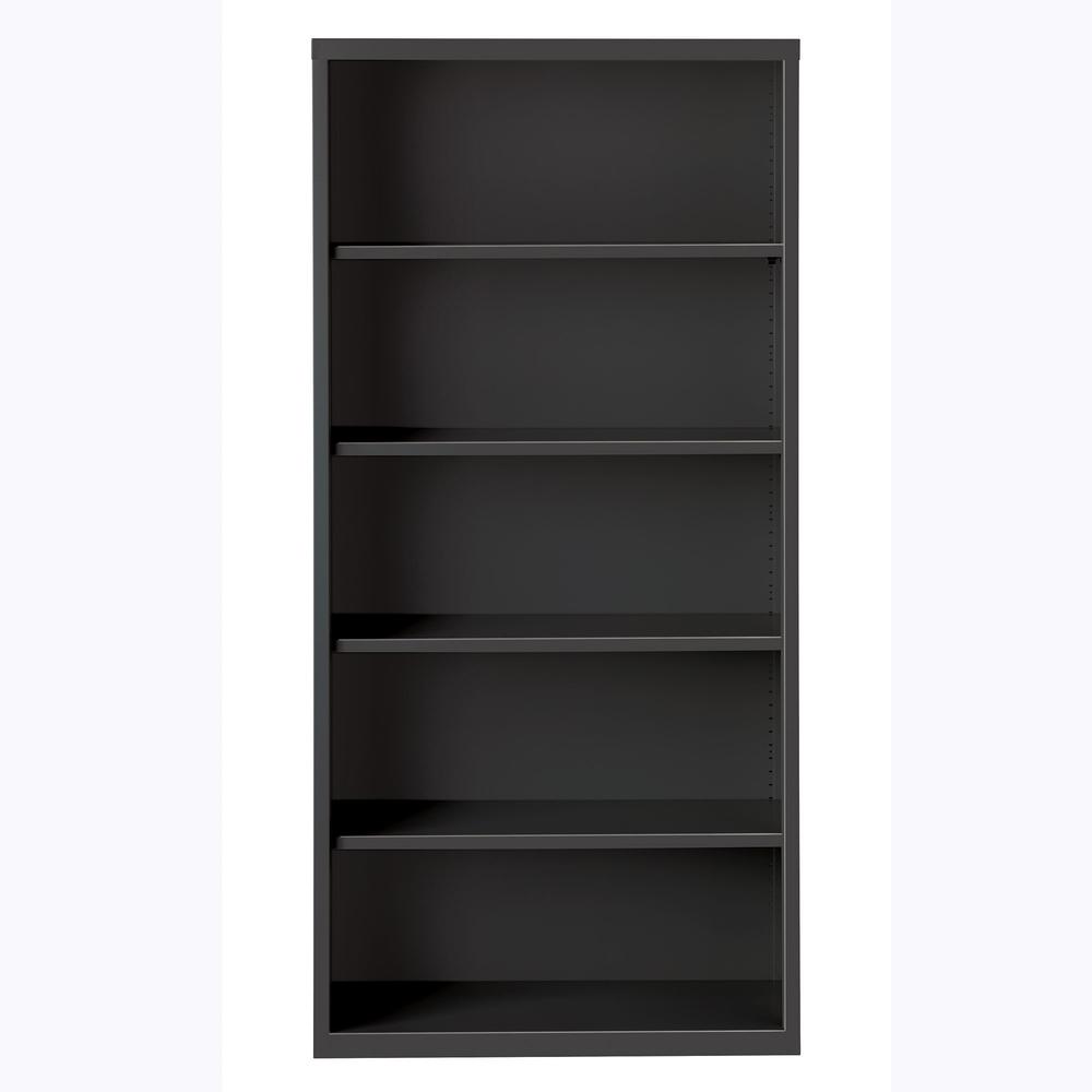Lorell Fortress Series Bookcase - 72" Height x 34.5" Width x 13" Depth - 5 Shelve(s) - Material: Steel - Finish: Charcoal, Powder Coated - Adjustable Shelf, Welded, Durable - 1 Each. Picture 2