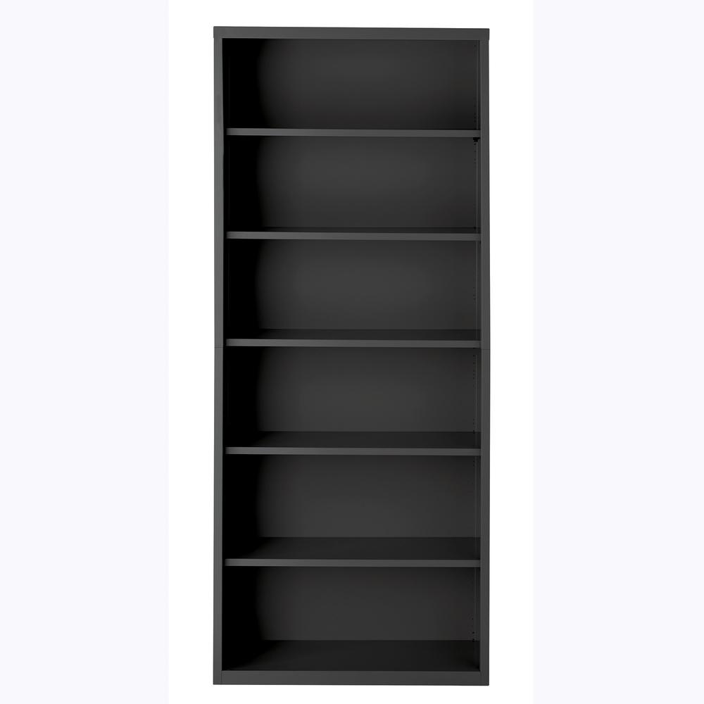 Lorell Fortress Series Bookcase - 34.5" x 13"82" - 6 Shelve(s) - Material: Steel - Finish: Charcoal, Powder Coated - Adjustable Shelf, Welded, Durable. Picture 2