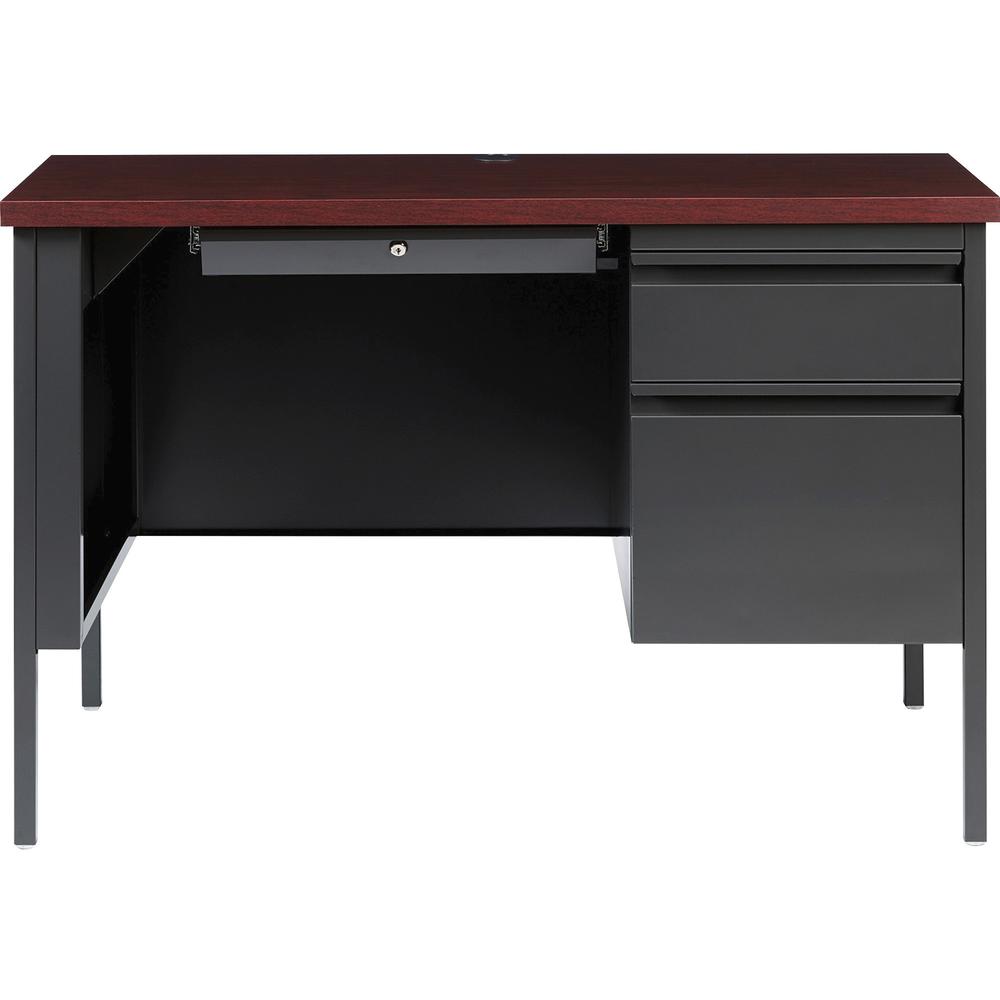 Lorell Fortress Series 45-1/2" Right Single-Pedestal Desk - 29.5" Height x 45.5" Width x 24" Depth, 1.1" Thickness Top - Single Pedestal on Right Side - Square Edge - 1 Each. Picture 2