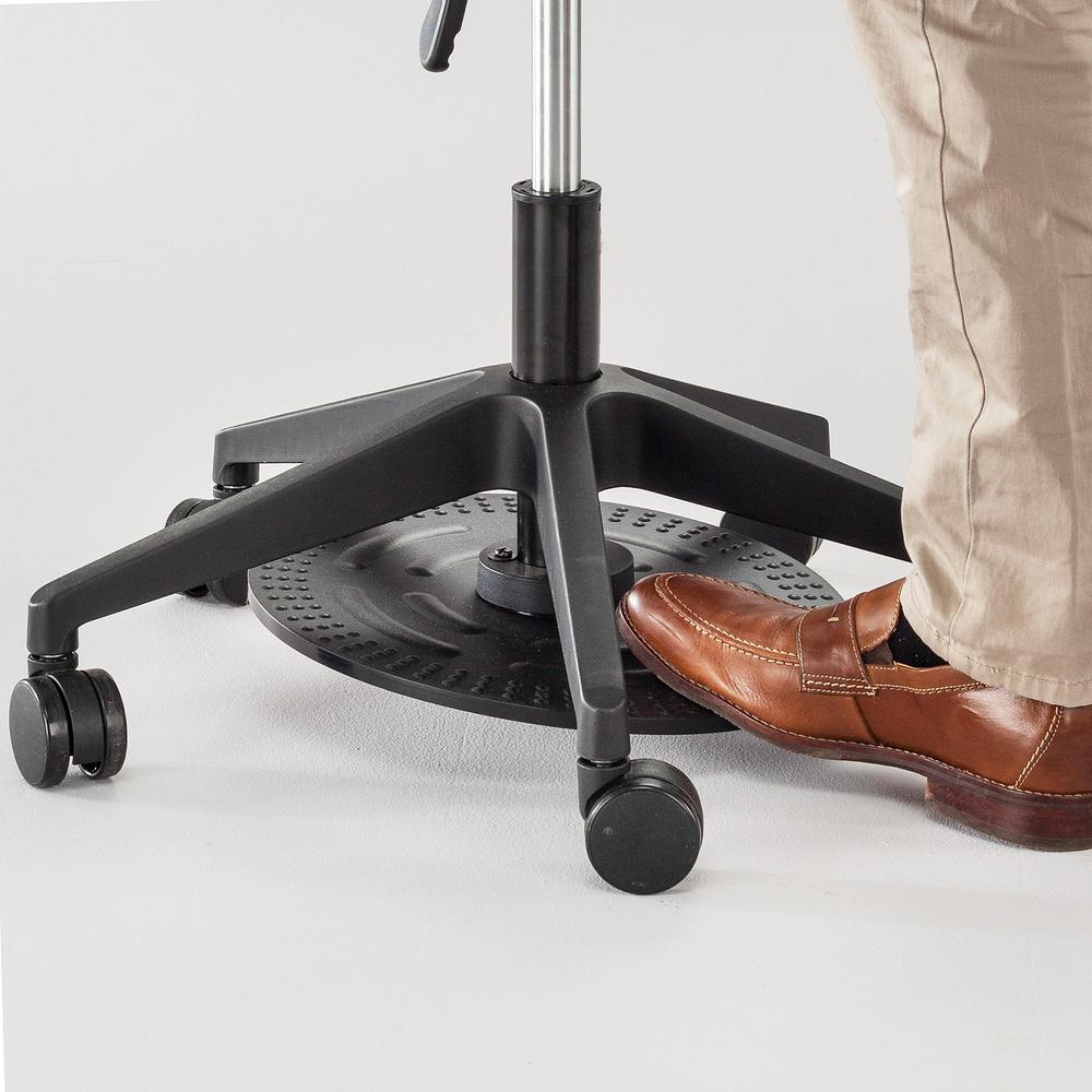 Safco Lab Stool with Foot Pedal - Vinyl Seat - Black, Chrome - 1 Each. Picture 3