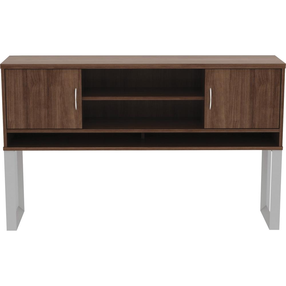 Lorell Relevance Series Freestanding Hutch - 36" Height x 59" Width x 15" Depth - 3 Shelve(s) - Finish: Walnut Laminate - 1 Each. Picture 7