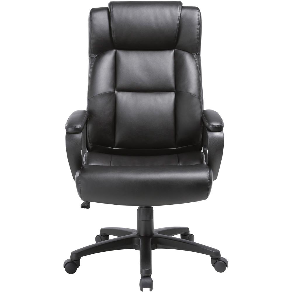 Lorell High-back Executive Chair - Black Bonded Leather Seat - Black Bonded Leather Back - High Back - 5-star Base - 1 Each. Picture 2