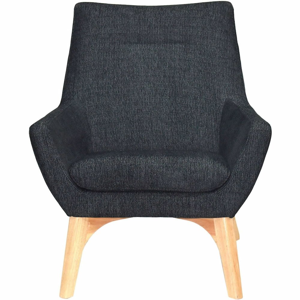 Lorell Quintessence Collection Upholstered Chair - Black Seat Color - Black Back Color - Low Back - Four-legged Base - 1 Each. Picture 3