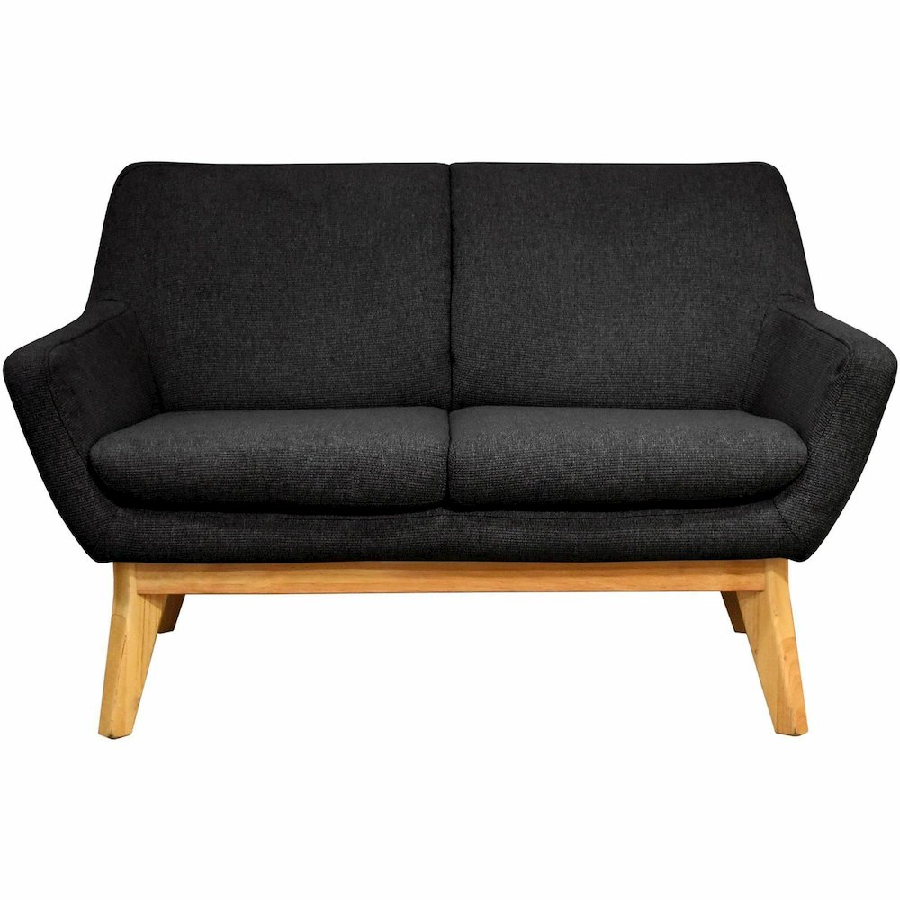 Lorell Quintessence Collection Loveseat - 32.8" Height x 19.8" Width x 53.1" Length - Finish: Black - 1 Each. Picture 3