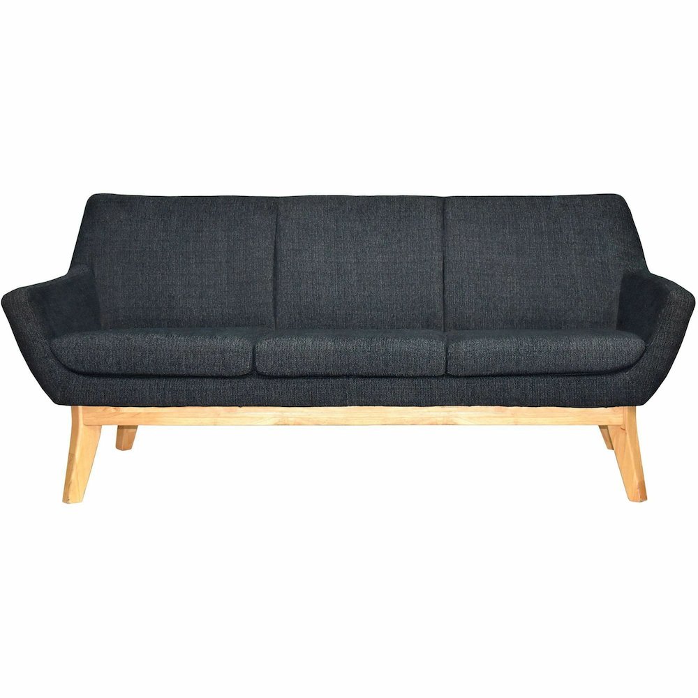 Lorell Quintessence Collection Sofa - 32.8" Height x 73.3" Width x 19.8" Length - Finish: Black - 1 Each. Picture 3