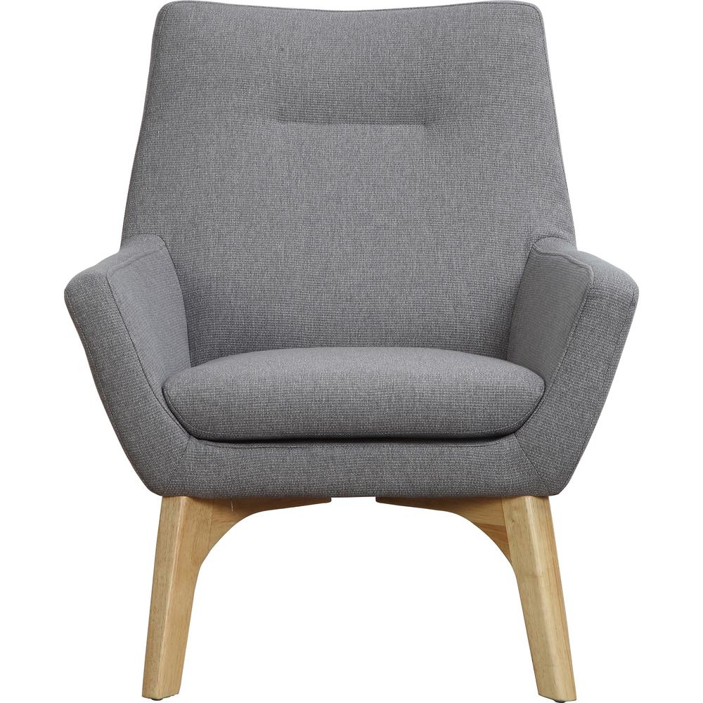 Lorell Quintessence Collection Upholstered Chair - Gray Seat Color - Gray Back Color - Low Back - Four-legged Base - 1 Each. Picture 3