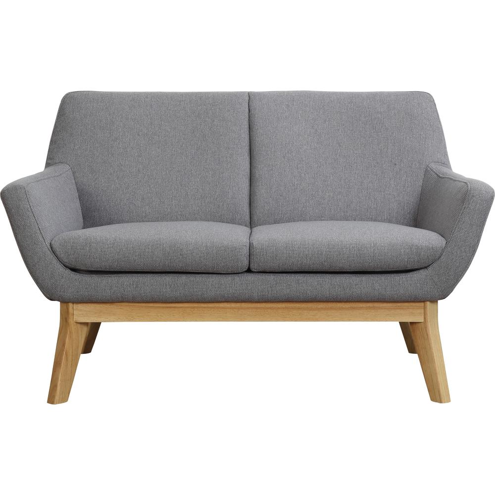 Lorell Quintessence Collection Loveseat - 32.8" Height x 19.8" Width x 53.1" Length - Finish: Gray - Upholstered, Lumbar Support, Ergonomic Design, Padded Back, Padded Seat, Sturdy - For Reception Are. Picture 3