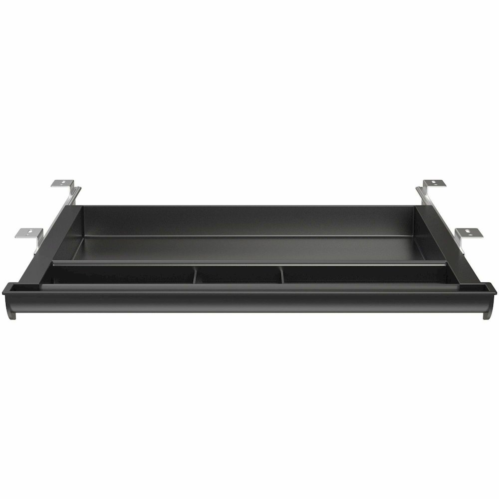 Lorell Laminate Desk 4-compartment Drawer - x 20.5" Width x 16" Depth - Material: Acrylonitrile Butadiene Styrene (ABS) - Finish: Black - 1 Each. Picture 5