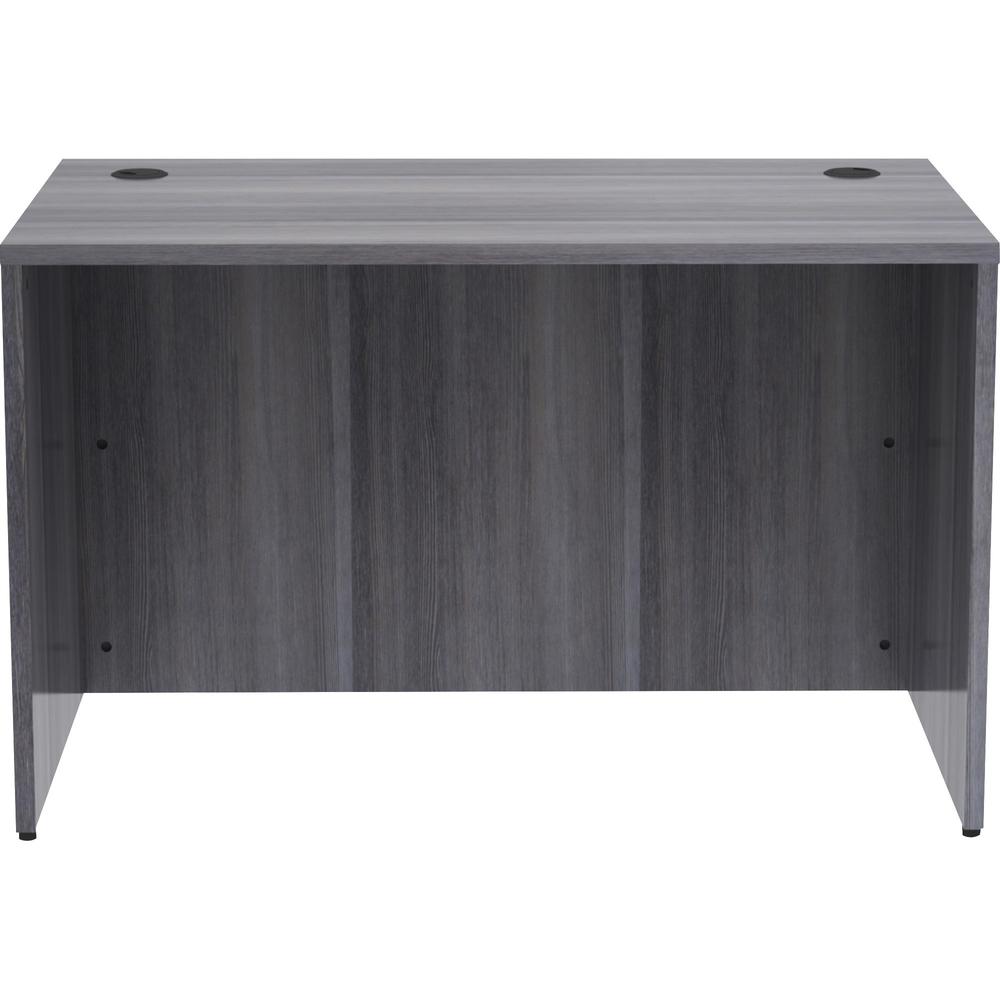 Lorell Essentials Series Rectangular Desk Shell - 29.5" Height x 48" Width x 30" Depth, 1" Thickness Top - Laminate, Weathered Charcoal Table Top - Grommet, Durable, Modesty Panel, Adjustable Floor Gu. Picture 3