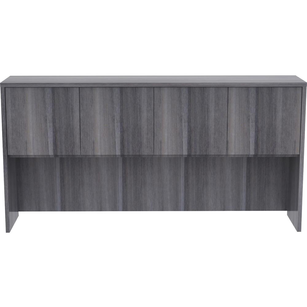 Lorell Essentials Series Stack-on Hutch with Doors - 36" Height x 70.9" Width x 14.8" Depth - 4 Door(s) - Grommet, Durable, Cord Management - 1 Each. Picture 3