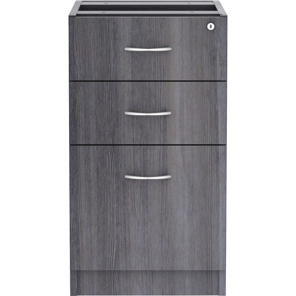 Lorell Essentials Series Box/Box/File Fixed File Cabinet - 28.3" Height x 16" Width x 22" Depth - Finish: Laminate, Weathered Charcoal - File Drawer, Adjustable Floor Guide, Built-in Hangrail - For Fi. Picture 3