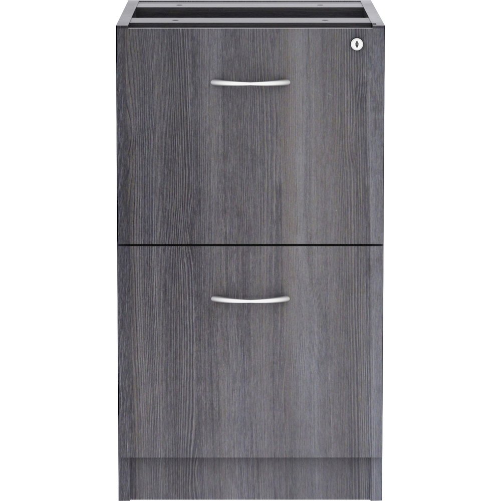 Lorell Essentials Series File/File Fixed File Cabinet - 28.3" Height x 16" Width x 22" Depth - Total Drawer(s): 2 - Finish: Laminate, Weathered Charcoal - File Drawer, Adjustable Floor Guide, Heavy Du. Picture 3