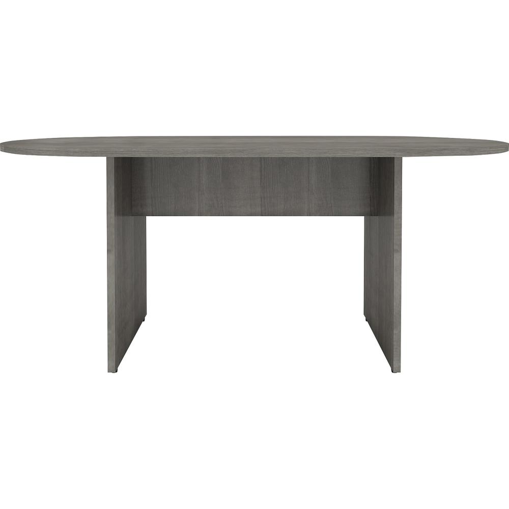 Lorell Essentials Oval Conference Table - Oval - 1.3" Thickness Top, 36" Height x 72" Width x 29.5" Depth - Material: Wood - Finish: Weathered Charcoal, Laminate - Adjustable Floor Guide - For Confere. Picture 2