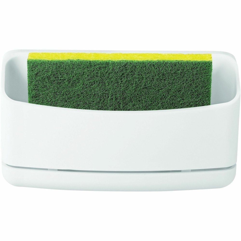 Command Under Sink Sponge Caddy - 9.38" Height x 12" Width x 7.75" Depth - Dishwasher Safe, Adhesive - White - 12 / Carton. Picture 3