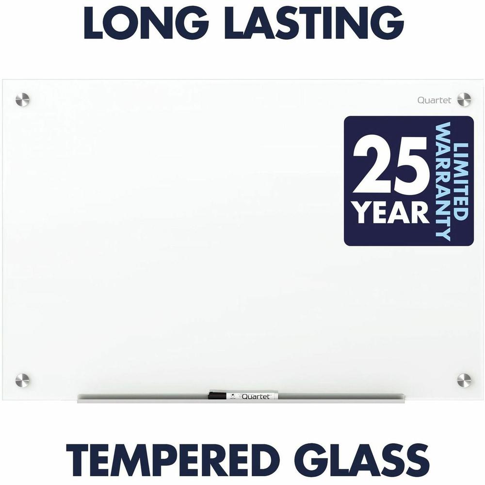 Quartet Magnetic Glass Dry-Erase Board - 48" (4 ft) Width x 36" (3 ft) Height - Brilliance White Tempered Glass Surface - Rectangle - Horizontal/Vertical - Magnetic - 1 Each. Picture 2