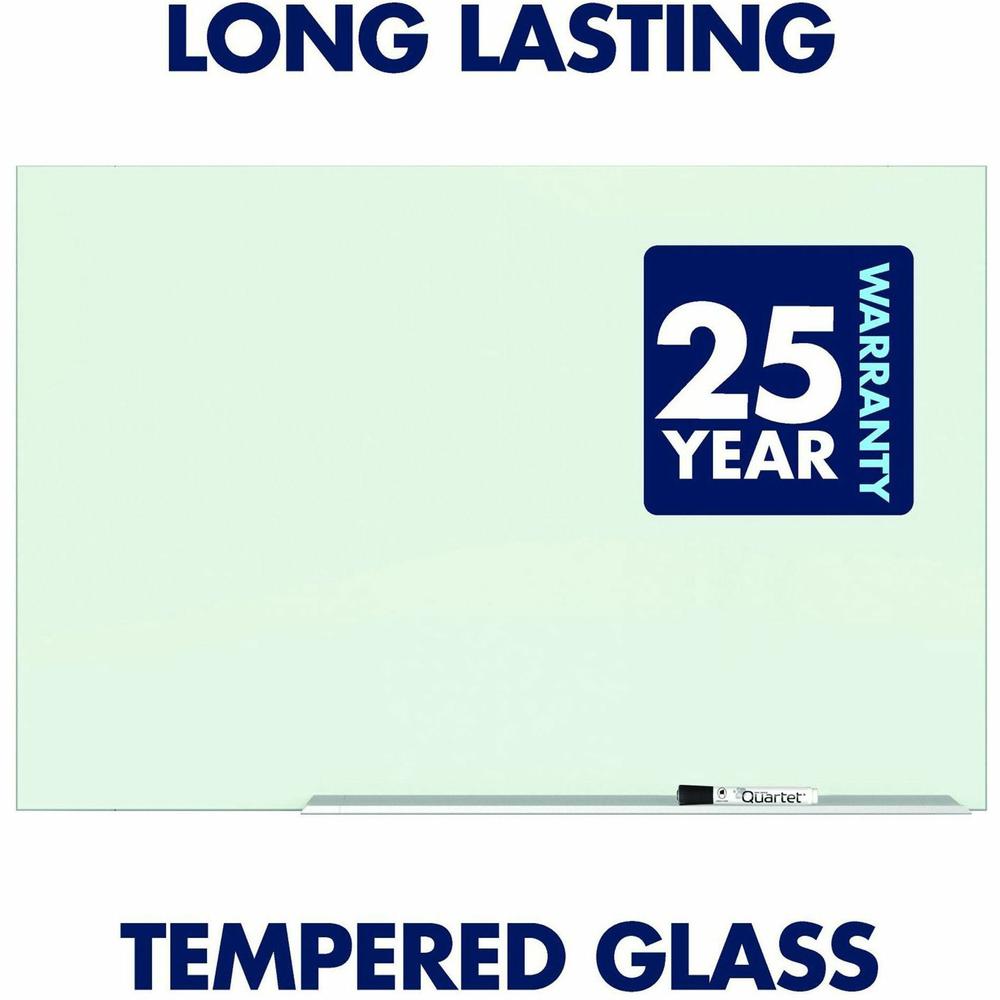 Quartet Magnetic Glass Dry-Erase Board - 72" (6 ft) Width x 48" (4 ft) Height - Brilliance White Tempered Glass Surface - Rectangle - Horizontal/Vertical - Magnetic - 1 Each. Picture 2