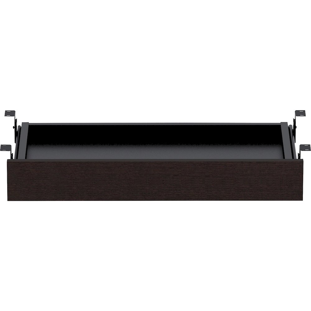Lorell Universal Center Drawer - 5.1" Height x 16.7" Width x 28.4" Length - Finish: Espresso - Durable, Adjustable Drawer Glide - For Desk - 1 Each. Picture 6