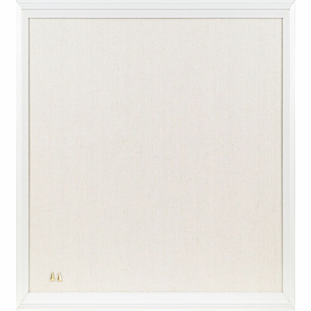U Brands Linen Bulletin Board - 17" Board Height x 23" Board Width - Tan Cork Surface - Self-healing, Durable, Mounting System - White Wood Frame - 1 Each. Picture 3