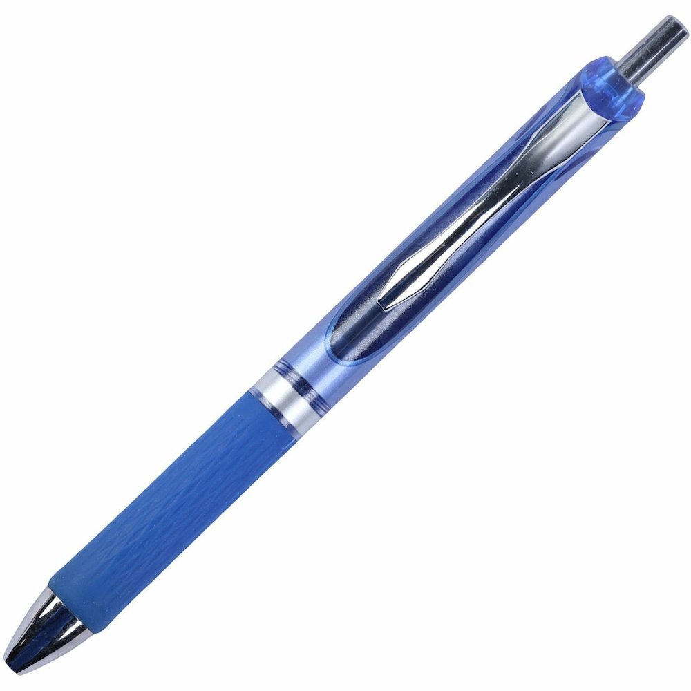 Integra Retractable Gel Ink Pen - Retractable - Blue Ink - Gel-based - Blue Barrel - Metal Tip - 1 Dozen. Picture 3