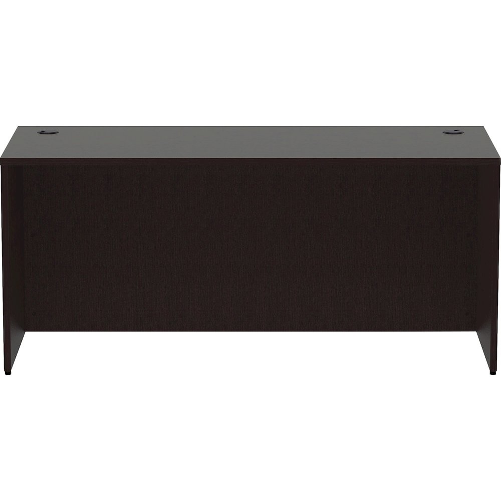 Lorell Essentials Series Rectangular Desk Shell - Rectangle - 29.5" Height x 66" Width x 30" Depth Desk Shell, 1" Thickness Top - Finish: Espresso - 1 Each. Picture 3