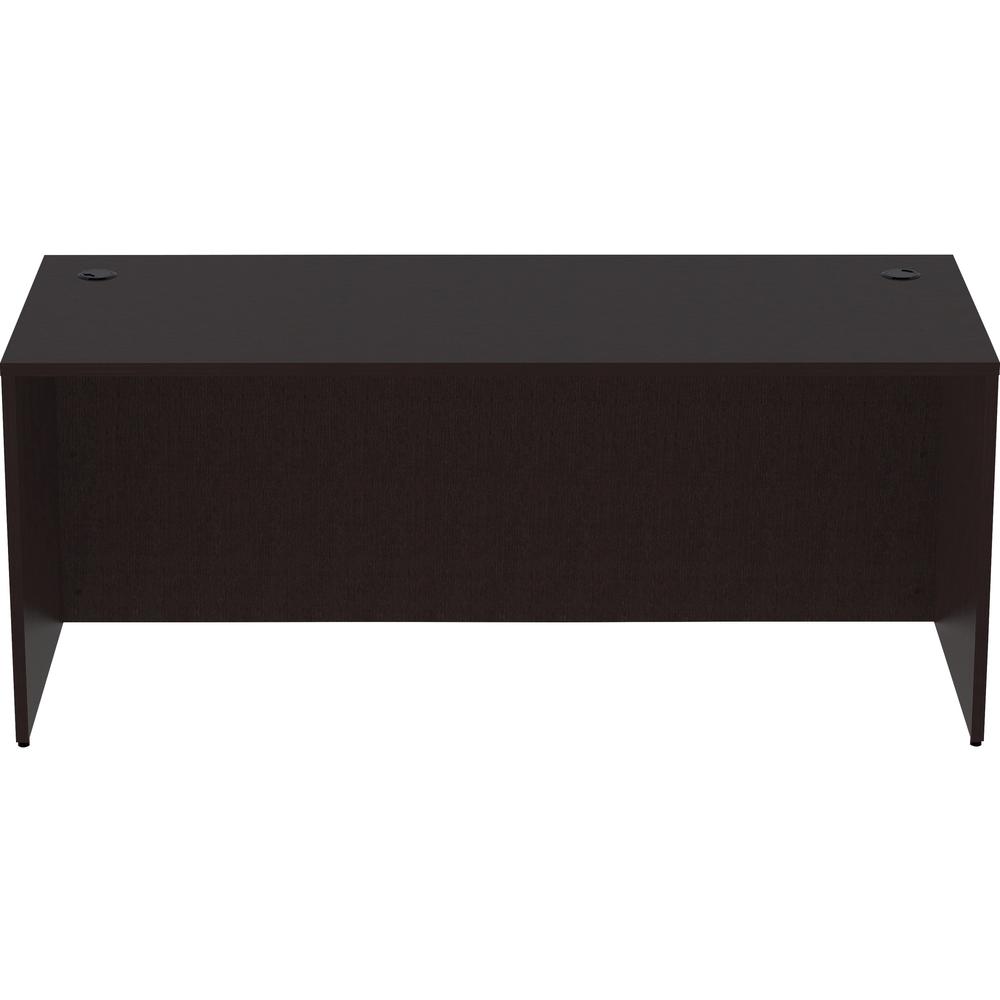 Lorell Essentials Series Rectangular Desk Shell - 29.5" Height x 70.9" Width x 29.5" Depth Desk Shell, 70.9" Width x 29.5" Depth x 1" Thickness - Finish: Espresso - 1 Each. Picture 2