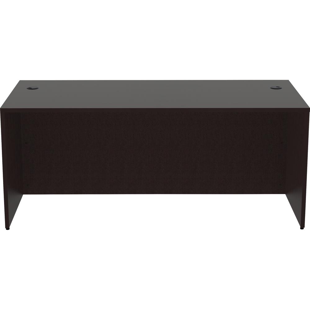 Lorell Essentials Series Rectangular Desk Shell - Rectangle - 29.5" Height x 70.9" Width x 35.4" Depth Desk Shell, 70.9" Width x 35.4" Depth x 1" Thickness Top - Finish: Espresso - 1 Each. Picture 2