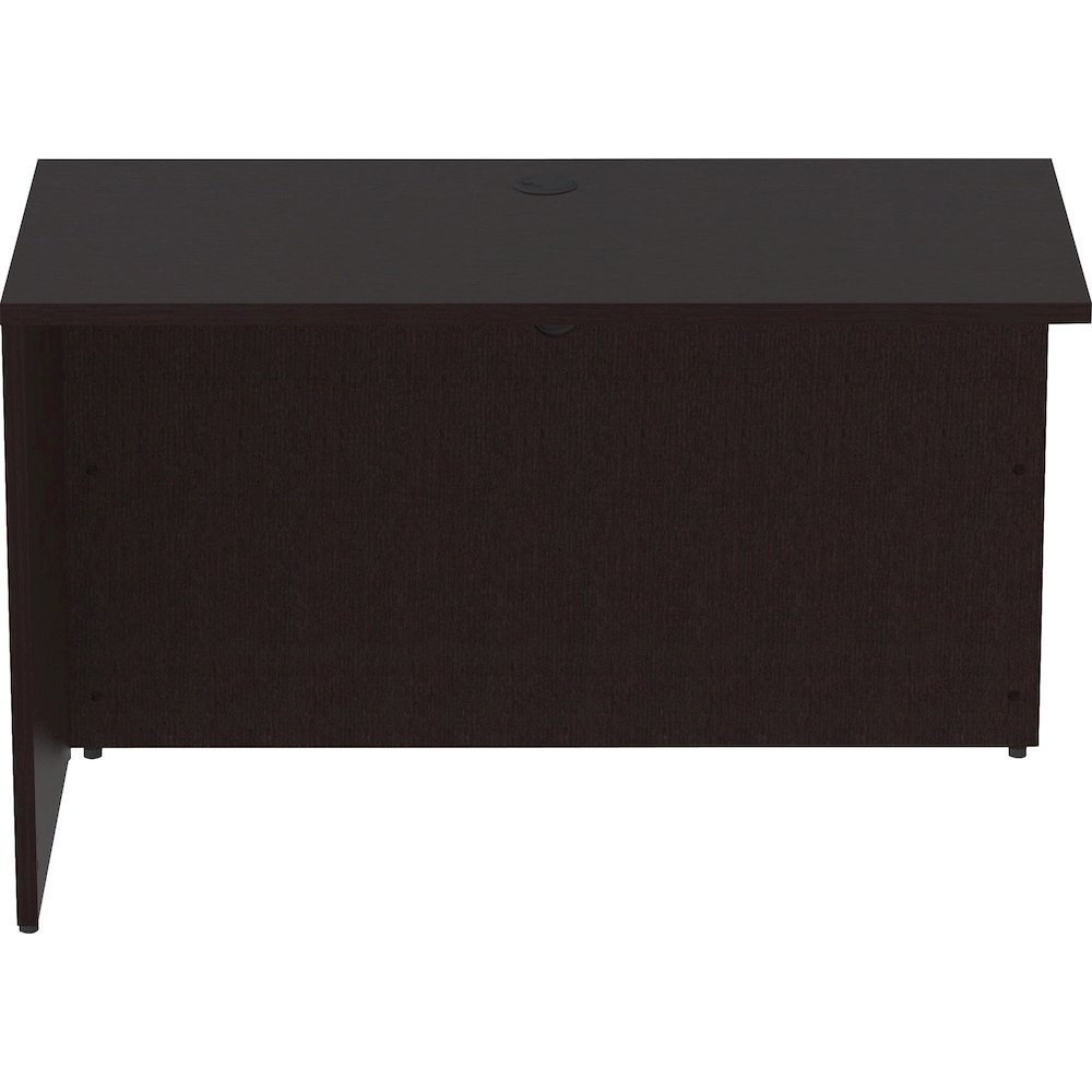 Lorell Essentials Series Return Shell - 29.5" Height x 48" Width x 24" Depth Return Shell, 1" Thickness Top - Finish: Espresso - Grommet, Adjustable Feet, Durable, Laminated, Cam Lock, Cord Management. Picture 4