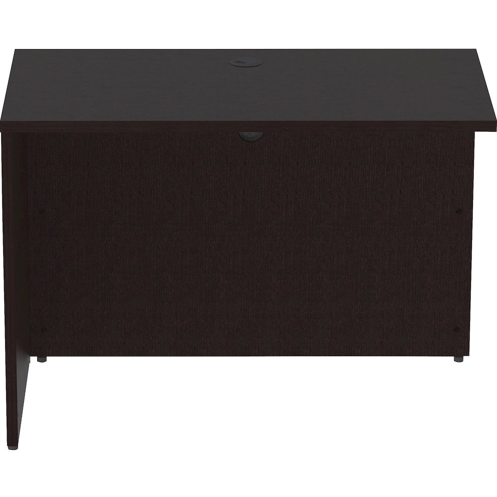 Lorell Essentials Series Return Shell - 29.5" Height x 42" Width x 24" Depth Return Shell, 1" Thickness Top - Finish: Espresso - Grommet, Adjustable Feet, Durable, Laminated, Cam Lock, Cord Management. Picture 4