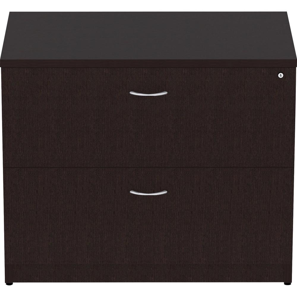 Lorell Essentials Series Lateral File - 1" Top, 0.1" Edge, 36" x 22"29.5" Lateral File - 2 x File Drawer(s) - Material: Laminate - Finish: Espresso. Picture 2