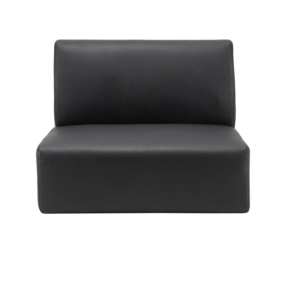 Lorell Contemporary Reception Collection Single Seat Sofa - 25.5" x 25.5"19.6" - Material: Polyurethane - Finish: Black. Picture 3