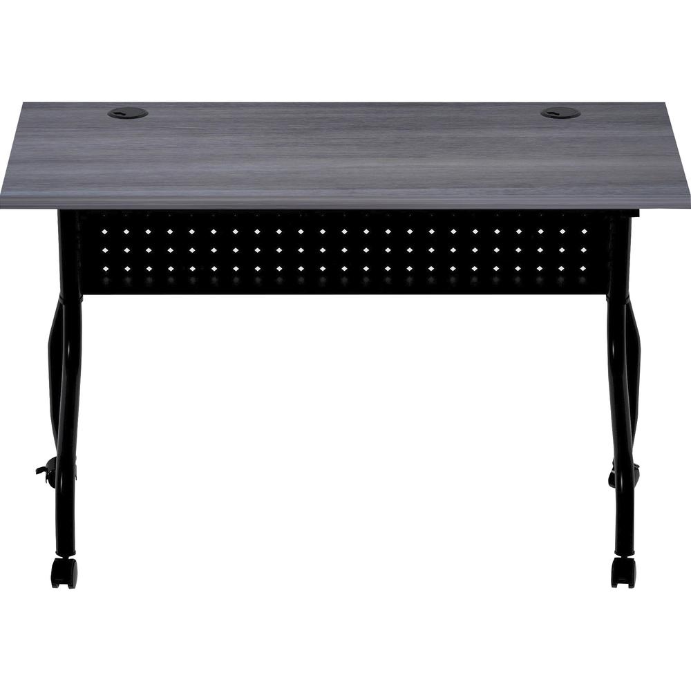 Lorell Flip Top Training Table - Charcoal Rectangle, Melamine Top - Black Four Leg Base - 4 Legs x 48" Table Top Width x 23.60" Table Top Depth - 29.50" Height - Melamine - 1 Each. Picture 4