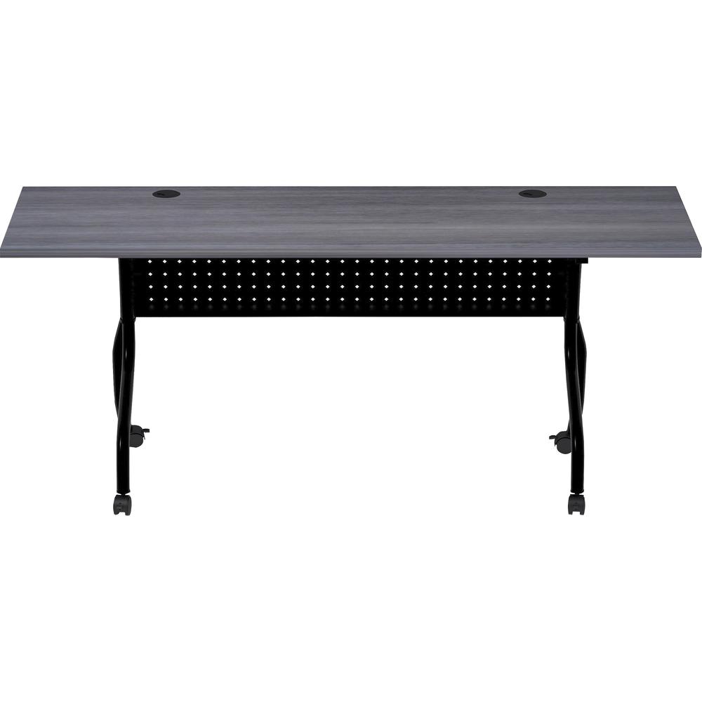 Lorell Flip Top Training Table - Charcoal Rectangle, Melamine Top - Black Four Leg Base - 4 Legs x 72" Table Top Width x 23.60" Table Top Depth - 29.50" Height - Melamine - 1 Each. Picture 4
