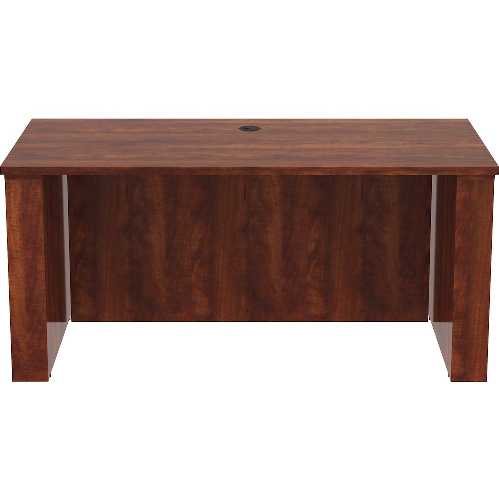Lorell Essentials Series Sit-to-Stand Desk Shell - 0.1" Thickness Top, 49" Height x 60" Width x 29" Depth - Finish: Cherry - Laminate Table Top - Durable, Adjustable Feet, Modesty Panel, Grommet, Cord. Picture 3