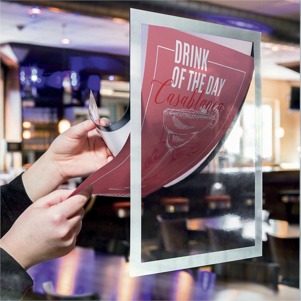 DURABLE The Infoframe - 2 / Pack - Glass-mountable, Window-mountable - Removable, Repositionable, Heat Resistant, UV Resistant, Sturdy, Both Sides Display. Picture 3