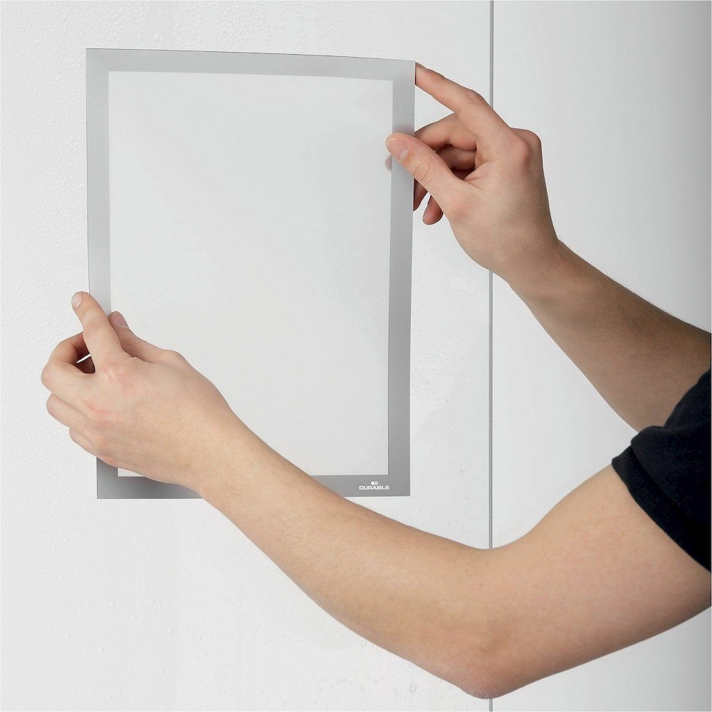 DURABLE The Infoframe - Glass-mountable, Window-mountable - Removable, Both Sides Display, Sturdy, UV Resistant, Heat Resistant, Repositionable - Information, Advertising - 2 / Pack. Picture 3
