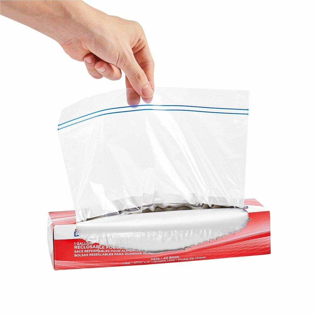 Genuine Joe Food Storage Bags - 1 gal Capacity - 11" Length x 10.56" Width x 1.75 mil (44 Micron) Thickness - Zipper Closure - Clear - Food, Beef, Poultry, Vegetables, Seafood - 40/Box - 9 / Carton. Picture 3