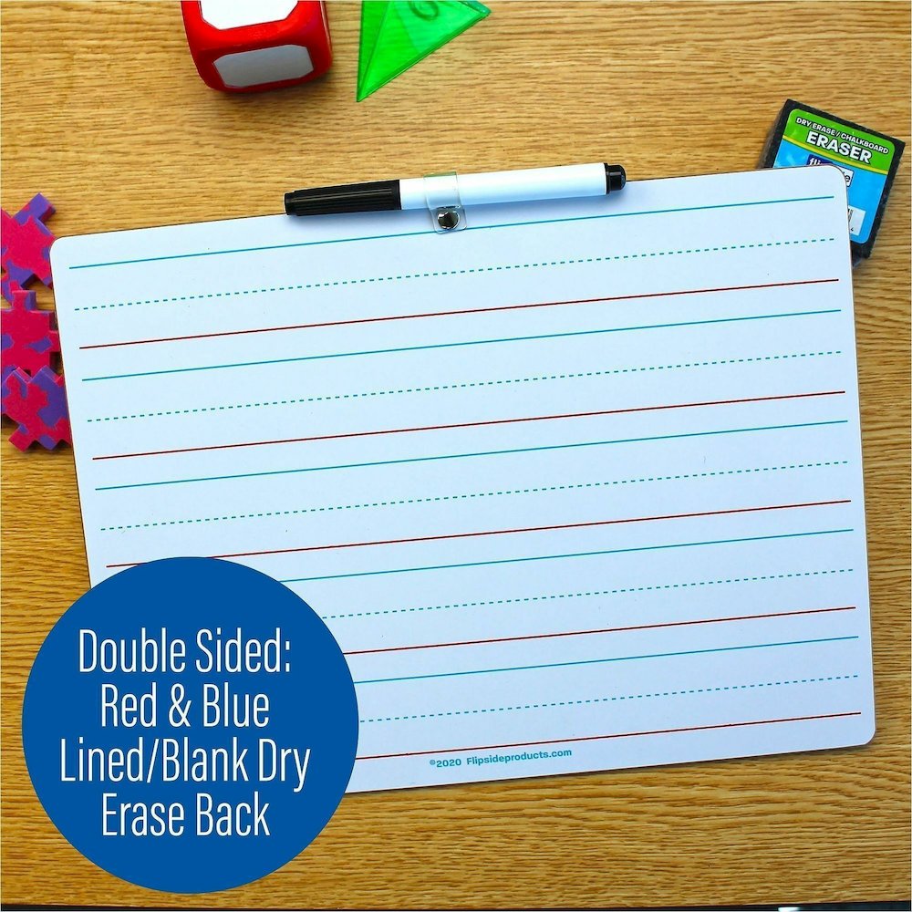Flipside 2-sided Dry Erase Board Sets - 12" (1 ft) Width x 9" (0.8 ft) Height - White Hardboard Surface - Rectangle - Desktop, Lap - 12 / Pack. Picture 4