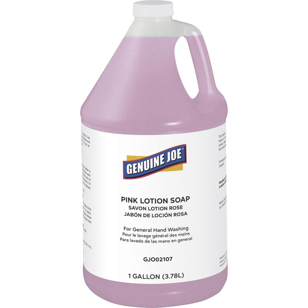 Genuine Joe Pink Lotion Soap - 1 gal (3.8 L) - Hand, Skin - Pink - Rich Lather - 4 / Carton. Picture 3