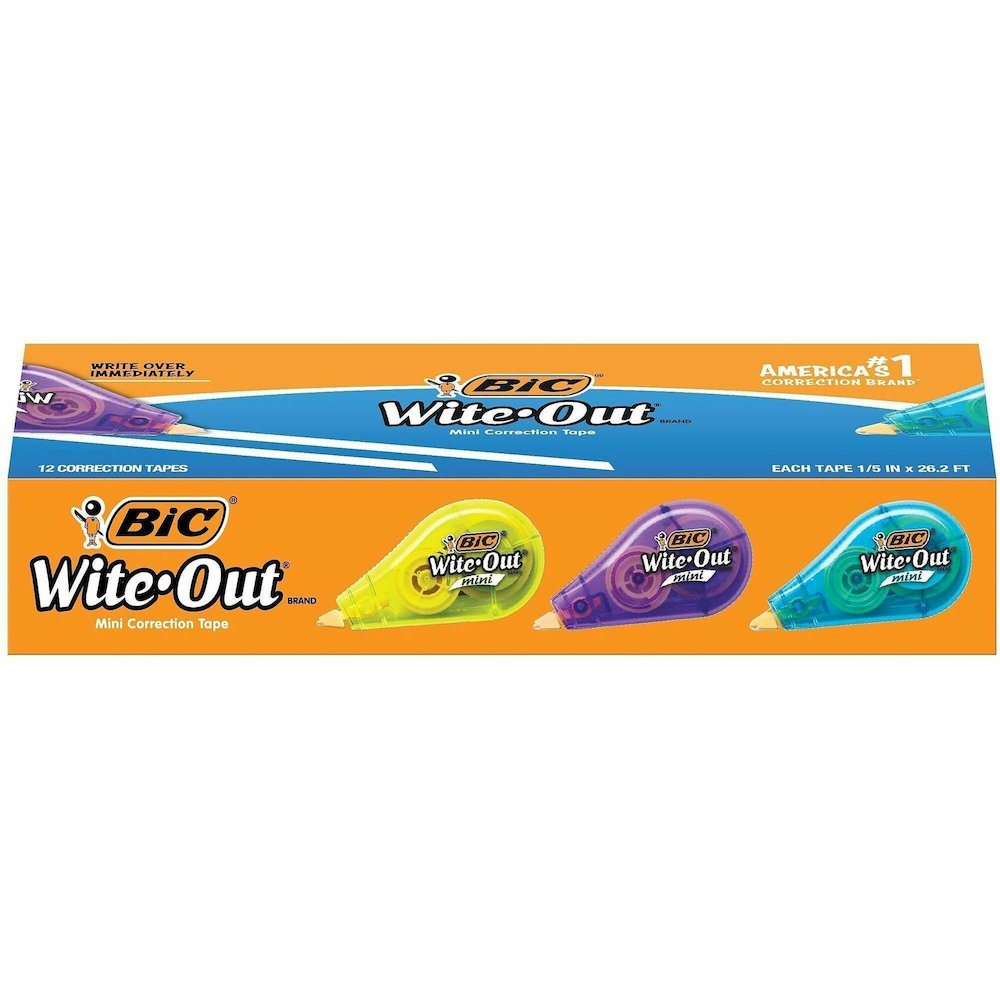 Wite-Out Mini Correction Tape Pack - 0.20" Tape Width x 19.60 ft Tape Length - 1 Line(s) - Translucent Dispenser - Smooth, Compact, Ambidextrous, Easy to Use, Non-refillable, Tear Resistant - White - . Picture 3