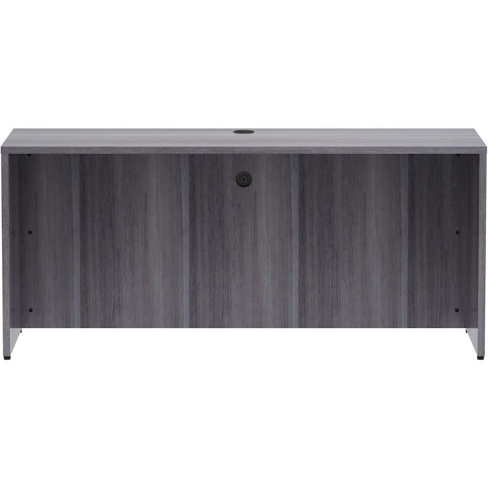 Lorell Essentials Series Credenza Shell - Rectangle - 29.5" Height x 66" Width x 24" Depth Credenza Shell, 1" Thickness Top - Finish: Weathered Charcoal Laminate, Silver Brush - 1 Each. Picture 4